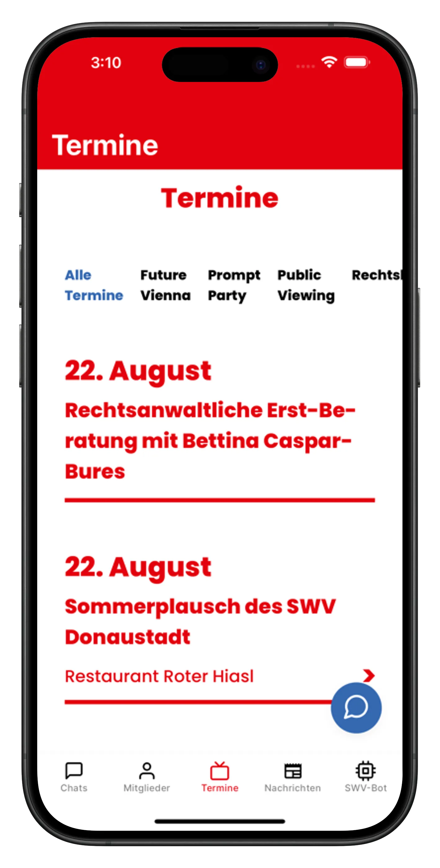 SWV Wien — screenshot 2